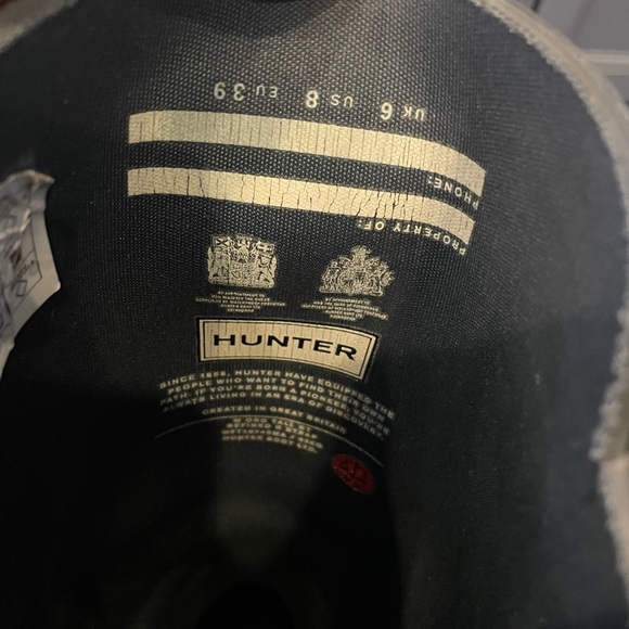 Hunter Women's Refined Tall Rain Boots | Two Tone Black and Blue - Picture 5 of 10